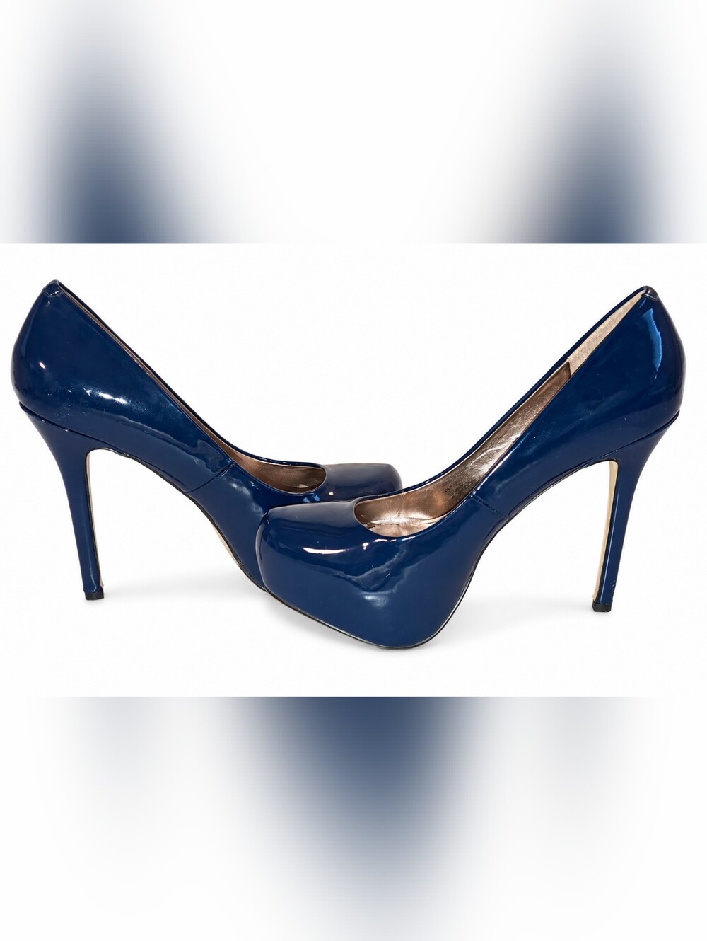 Steve Madden Nala Blue Patent Platform Pumps Stiletto Heels - Size 10